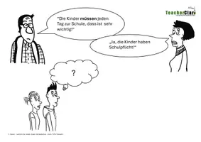 Vorschau - Arbeitsblätter - Über das Thema Schulpflicht sprechen - Deckblatt