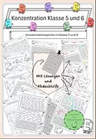 Vorschau - Arbeitsblätter - Konzentrationsprofi in der Klasse 5 und 6, mit Lösungen - Deckblatt