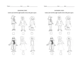 anteprima - Esercizi - CLOTHES and COLOURS - Listening test/exercise - Pagina 1
