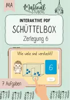 Vorschau - Stationenlernen - Zahlzerlegung - Schüttelbox - Zahl 6 - interaktive PDF/Quiz - Deckblatt