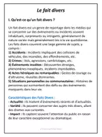 Aperçu - Feuilles d'exercices - Le fait divers - Structure et exercices corrigés - Page de couverture