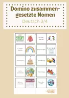 Vorschau - Spiele - Lesespiel Domino zusammengesetzte Nomen Deutsch 3/4 - Deckblatt
