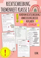 Vorschau - Unterrichtsreihen - Rechtschreibung Unterrichtsmaterial Deutsch Klasse 7–9 Arbeitsblätter das dass Groß und Kleinschreibung Getrennt und Zusammenschreibung mit Lösungen - Deckblatt
