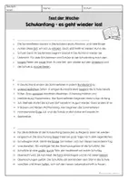 Vorschau - Arbeitsblätter - Text der Woche: Schulanfang - Seite 1
