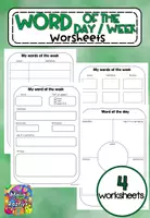 Vorschau - Klassenarbeiten - Word of the week Arbeitsblätter - Word of the week worksheets - Deckblatt