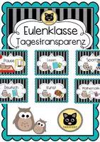 Vorschau - Präsentationen/Tafelbilder - Tagestransparenz Eule | Eulenklasse | Tafelmaterial - Deckblatt