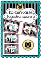 Vorschau - Bildkarten - Tagestransparenz Katze | Katzenklasse | Tafelmaterial - Deckblatt