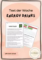 Vorschau - Arbeitsblätter - Text der Woche: Energy Drinks - Deckblatt