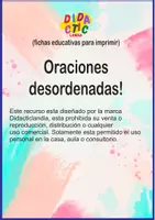 Vista previa - Hojas de trabajo - Oraciones desordenadas - página 1