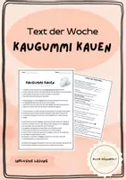 Vorschau - Arbeitsblätter - Text der Woche: Kaugummi - Deckblatt