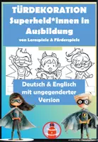 Vorschau - Mal- und Bastelvorlagen - Türdeko - Superheld*innen in Ausbildung - Deckblatt