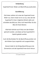 Vorschau - Mal- und Bastelvorlagen - Türdeko - Superheld*innen in Ausbildung - Seite 1