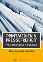 Vorschau - Arbeitsblätter - Printmedien und Pressefreiheit: Verfassungsviertelstunde #demokratiestärken - Deckblatt