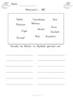 Vorschau - Arbeitsblätter - Weihnachts ABC - Seite 1