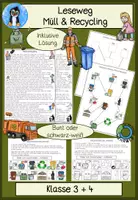 Vorschau - Arbeitsblätter - Müll Leseweg, Recycling Sachtext, Leseförderung Sachunterricht, Leseverständnis, Lesetraining, Lesekompetenz - Deckblatt