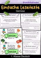 Vorschau - Mal- und Bastelvorlagen - Miniheft 10 Lesetexte - Thema Gemüse | Deutsch 1. Klasse - Deckblatt