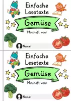 Vorschau - Mal- und Bastelvorlagen - Miniheft 10 Lesetexte - Thema Gemüse | Deutsch 1. Klasse - Seite 1