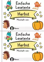 Vorschau - Arbeitsblätter - Miniheft 10 Lesetexte - Thema Herbst | Deutsch 1. Klasse - Seite 1