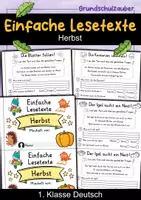Vorschau - Arbeitsblätter - Miniheft 10 Lesetexte - Thema Herbst | Deutsch 1. Klasse - Deckblatt