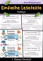 Vorschau - Arbeitsblätter - Miniheft 10 Lesetexte - Thema Hobbys | Deutsch 1. Klasse - Deckblatt
