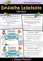 Vorschau - Mal- und Bastelvorlagen - Miniheft 10 Lesetexte - Thema Märchen | Deutsch 1. Klasse - Deckblatt