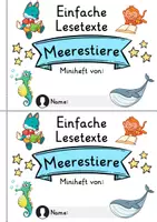 Vorschau - Mal- und Bastelvorlagen - Miniheft 10 Lesetexte - Thema Meerestiere | Deutsch 1. Klasse - Seite 1