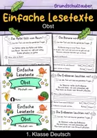 Vorschau - Arbeitsblätter - Miniheft 10 Lesetexte - Thema Obst | Deutsch 1. Klasse - Deckblatt