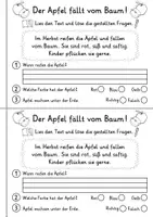Vorschau - Arbeitsblätter - Miniheft 10 Lesetexte - Thema Obst | Deutsch 1. Klasse - Seite 3