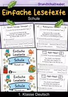 Vorschau - Arbeitsblätter - Miniheft 10 Lesetexte - Thema Schule | Deutsch 1. Klasse - Deckblatt