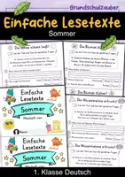 Vorschau - Mal- und Bastelvorlagen - Miniheft 10 Lesetexte - Thema Sommer | Deutsch 1. Klasse - Deckblatt