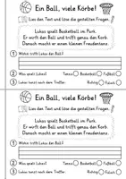 Vorschau - Arbeitsblätter - Miniheft 10 Lesetexte - Thema Sport | Deutsch 1. Klasse - Seite 3