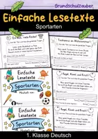 Vorschau - Arbeitsblätter - Miniheft 10 Lesetexte - Thema Sport | Deutsch 1. Klasse - Deckblatt