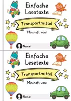 Vorschau - Mal- und Bastelvorlagen - Miniheft 10 Lesetexte - Thema Transportmittel | Deutsch 1. Klasse - Seite 1