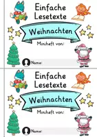 Vorschau - Mal- und Bastelvorlagen - Miniheft 10 Lesetexte - Thema Weihnachten | Deutsch 1. Klasse - Seite 1