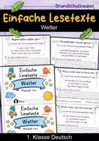 Vorschau - Arbeitsblätter - Miniheft 10 Lesetexte - Thema Wetter | Deutsch 1. Klasse - Deckblatt