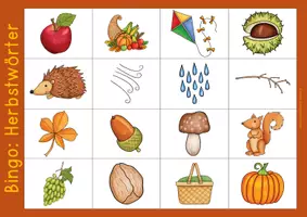 Vorschau - Anderer Materialtyp - Herbst – Bingo-Spiel (10 Platten und Wortschatzkärtchen) - Seite 1