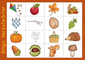 Vorschau - Anderer Materialtyp - Herbst – Bingo-Spiel (10 Platten und Wortschatzkärtchen) - Seite 2