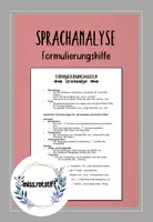 Vorschau - Merkblätter - Sprachanalyse im Deutschunterricht - Formulierungshilfe - Deckblatt