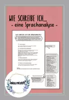 Vorschau - Merkblätter - Wie schreibe ich... eine Sprachanalyse - Deckblatt
