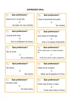 Vista previa - Tarjetas / Manipulativos - Descripció de gustos personal Expressió Oral - página 1