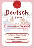 Vorschau - Merkblätter - Checkliste Stellungnahme und Argumentieren - Deckblatt