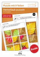 Vorschau - Arbeitsblätter - Arbeitsblätter Herbstblätter puzzeln | 9 Teile - Deckblatt