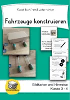 Vorschau - Arbeitsblätter - Recycling-Fahrzeuge konstruieren - Kunst fachfremd unterrichten - Deckblatt