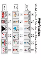 Vorschau - Arbeitsblätter - Würfelsätze / Würfelspiel Feuerwehr - Deutsch/DaF/DaZ - Wortspiel - Seite 1
