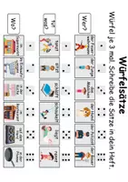 Vorschau - Arbeitsblätter - Würfelsätze / Würfelspiel Lebensmittel - Deutsch/DaF/DaZ - Wortspiel - Seite 1