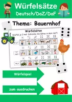 Vorschau - Spiele - Würfelsätze / Würfelspiel Bauernhof - Deutsch/DaF/DaZ - Wortspiel - Deckblatt
