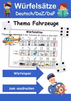 Vorschau - Arbeitsblätter - Materialpaket Schreiben und Sprache Thema Fahrzeuge - DaZ/DaF, Deutsch - Seite 1