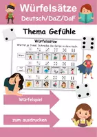 Vorschau - Mal- und Bastelvorlagen - Würfelsätze / Würfelspiel Gefühle - Deutsch/DaF/DaZ - Wortspiel - Deckblatt