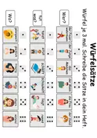Vorschau - Mal- und Bastelvorlagen - Würfelsätze / Würfelspiel Gefühle - Deutsch/DaF/DaZ - Wortspiel - Seite 1
