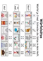Vorschau - Arbeitsblätter - Würfelsätze / Würfelspiel Zirkus - Deutsch/DaF/DaZ - Wortspiel - Seite 1